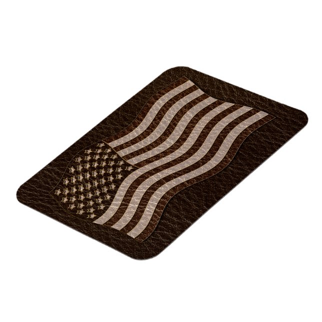 Leather-Look USA Flag Dark Magnet (Left Side)