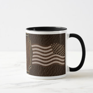Leather-Look USA Flag Dark Mug
