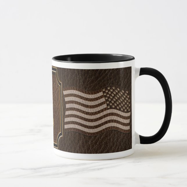 Leather-Look USA Flag Dark Mug (Right)
