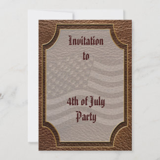 Leather-Look USA Flag Invitation
