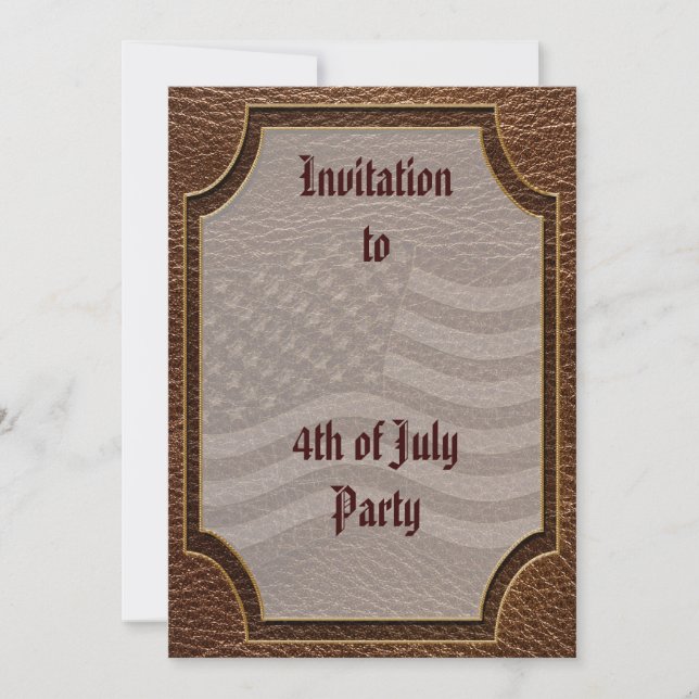 Leather-Look USA Flag Invitation (Front)