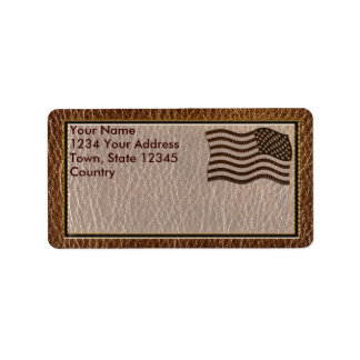Leather-Look USA Flag Label