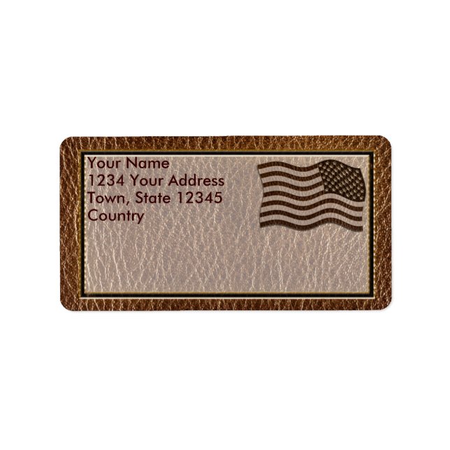 Leather-Look USA Flag Label (Front)