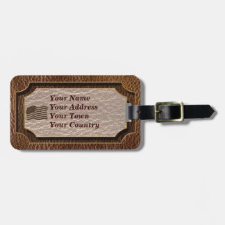 Leather-Look USA Flag Luggage Tag