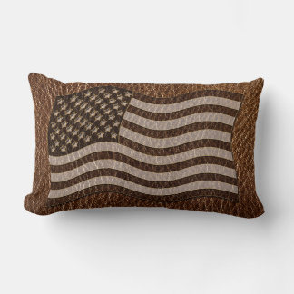 Leather-Look USA Flag Lumbar Cushion