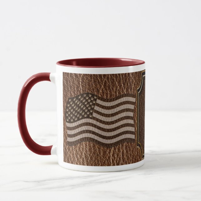 Leather-Look USA Flag Mug (Left)