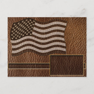 Leather-Look USA Flag Postcard