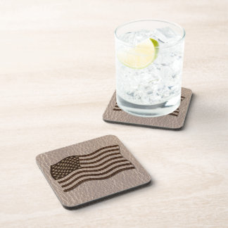 Leather-Look USA Flag Soft Coaster