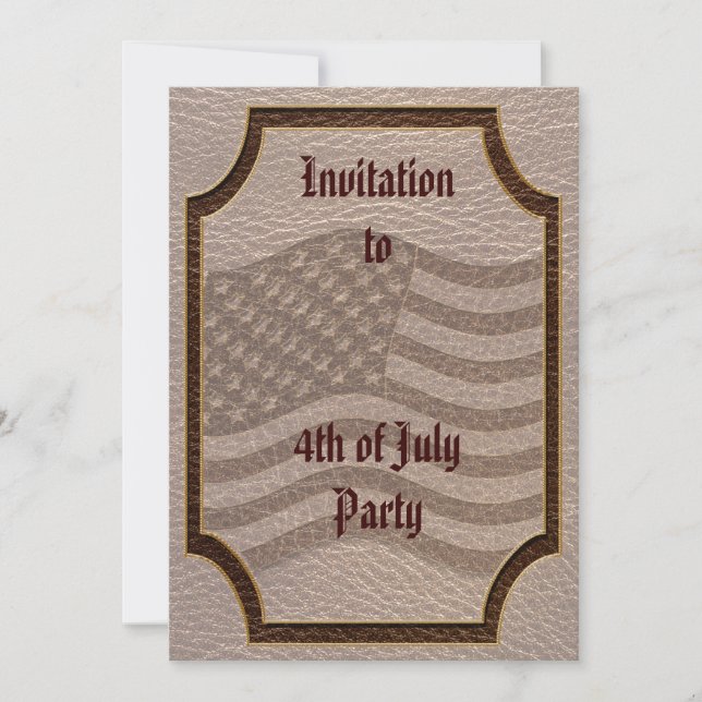 Leather-Look USA Flag Soft Invitation (Front)