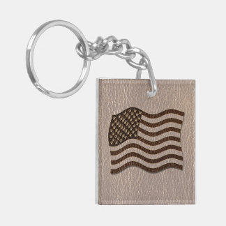 Leather-Look USA Flag Soft Key Ring