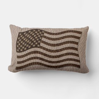 Leather-Look USA Flag Soft Lumbar Cushion