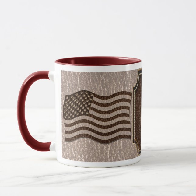 Leather-Look USA Flag Soft Mug (Left)
