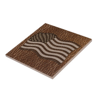 Leather-Look USA Flag Tile