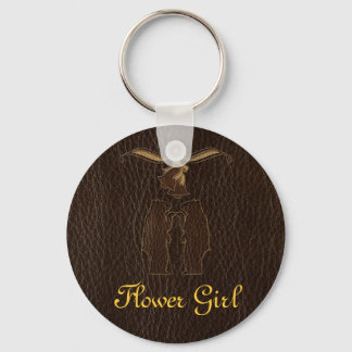 Leather-Look Wedding Dark Key Ring