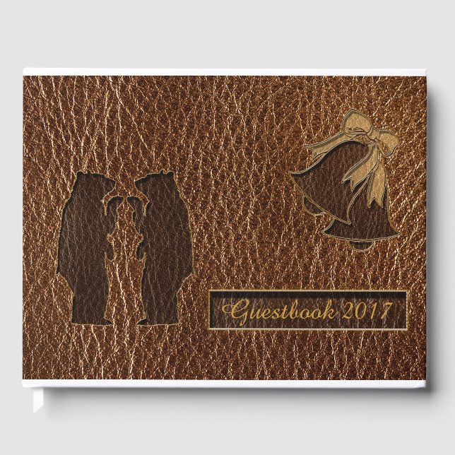 Leather-Look Wedding Guest Book (Front)