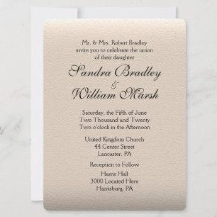 Leather Look Wedding Invitation