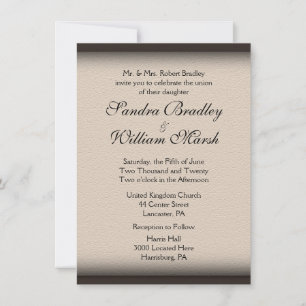 Leather Look Wedding Invitation