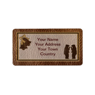 Leather-Look Wedding Label