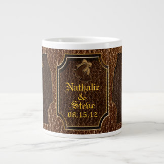 Leather-Look Wedding Large Coffee Mug