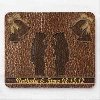 Leather-Look Wedding Mouse Pad