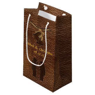 Leather-Look Wedding Small Gift Bag