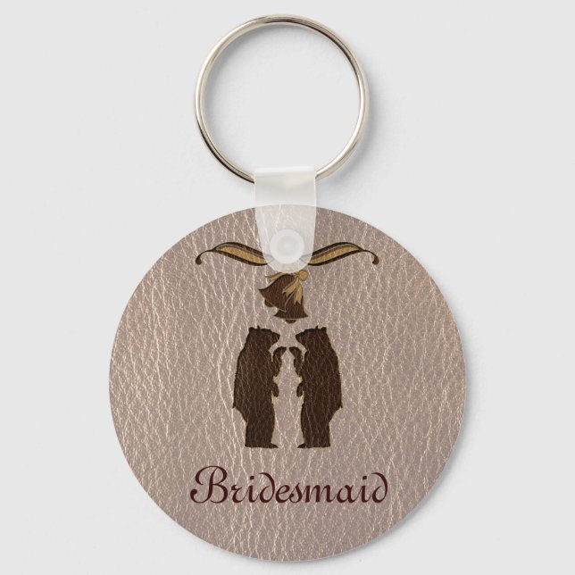 Leather-Look Wedding Soft Key Ring (Front)