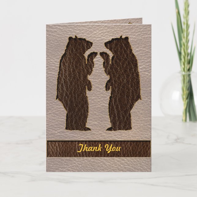Leather-Look Wedding Soft Thank You Card (Front)