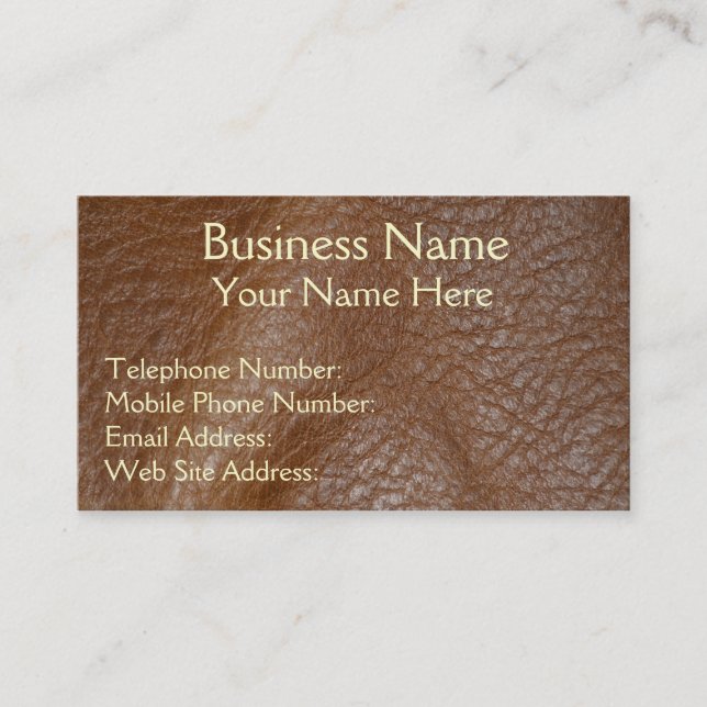 Leather-look Western style 9 Business Cards (Front)