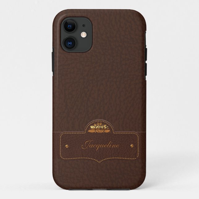 Leather Luxury Name iPhone 5 case (Back)