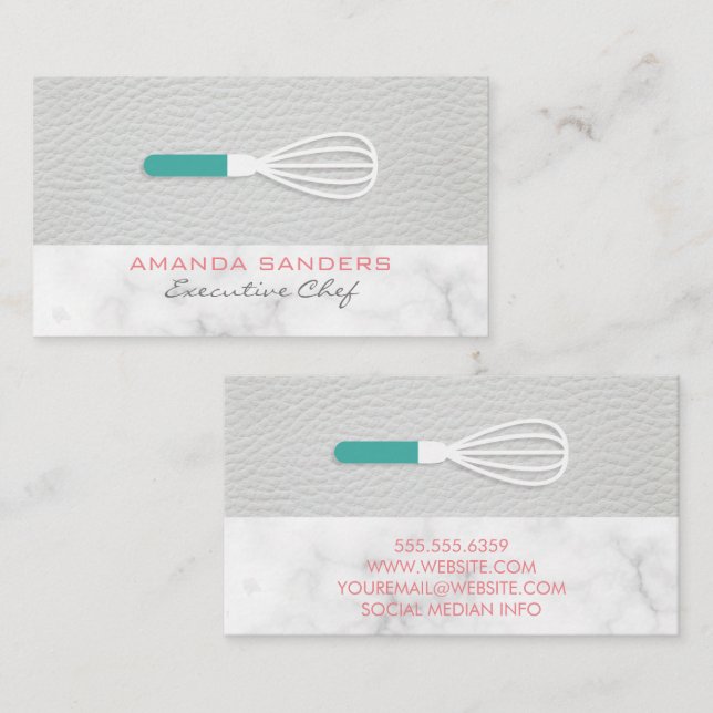 Leather Marble Trim | Whisk Tools Business Card (Front/Back)