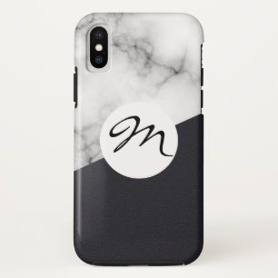 leather marble with monogram Case-Mate iPhone case