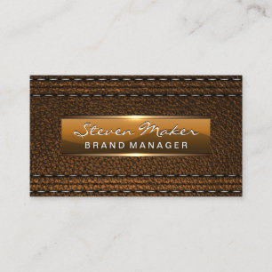 Leather Metallic Glossy Banner Business Card