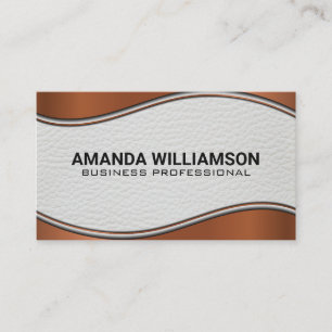 Leather   Metallic Wave Trim Business Card