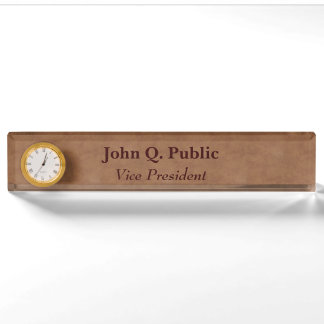 Leather Nameplate