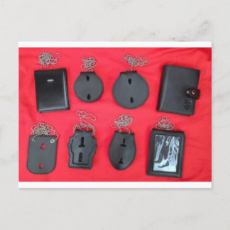Leather Neck Chain Badge Holder, Neck Wallet Postcard
