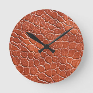 Leather Pattern Round Clock