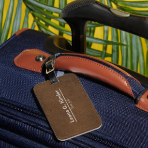 Leather Personalised Name & Profession Luggage Tag