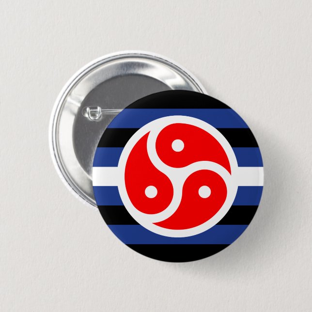 Leather Practice Pride Flag 6 Cm Round Badge (Front & Back)
