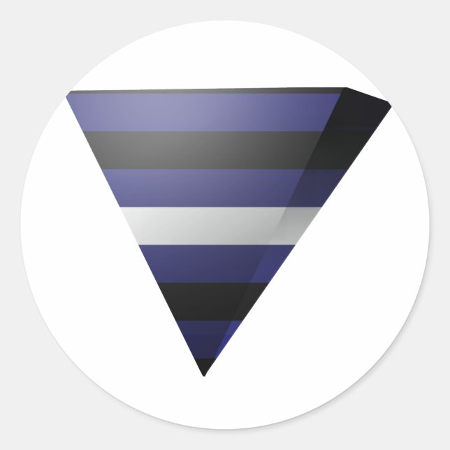 LEATHER PRIDE 3D TRIANGLE CLASSIC ROUND STICKER (Front)