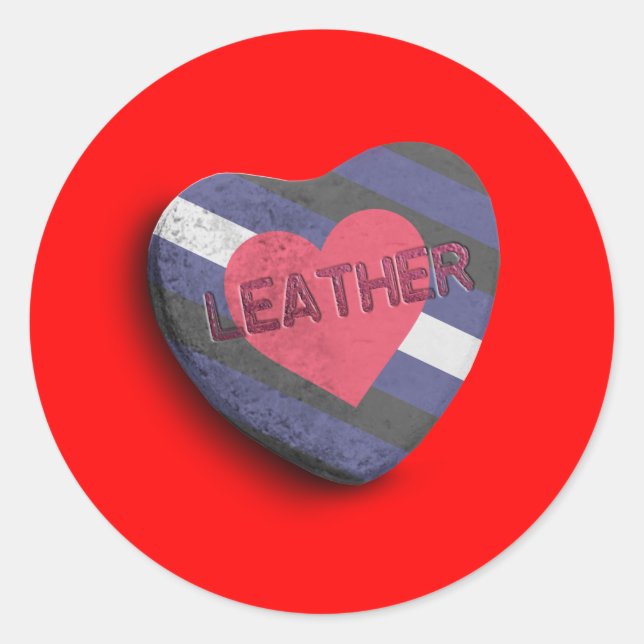 LEATHER PRIDE CANDY CLASSIC ROUND STICKER (Front)