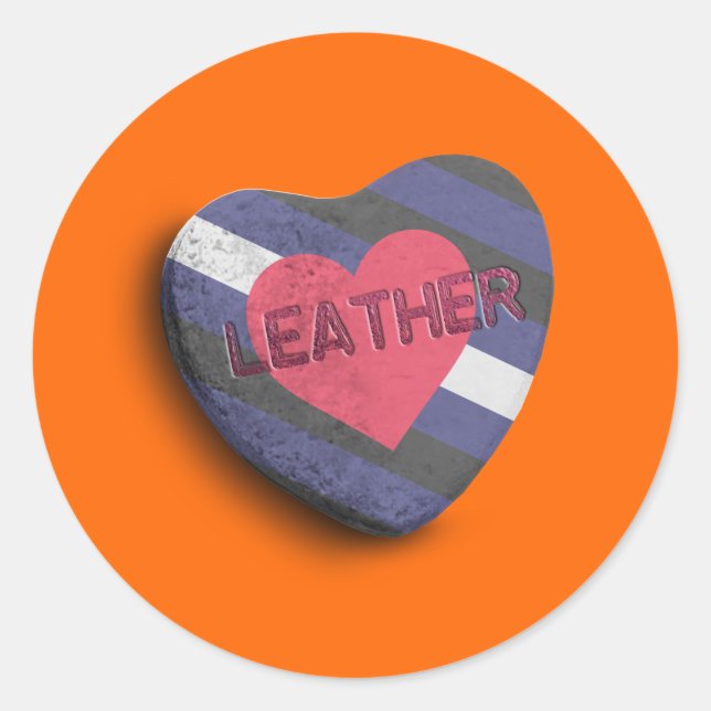 LEATHER PRIDE CANDY CLASSIC ROUND STICKER (Front)
