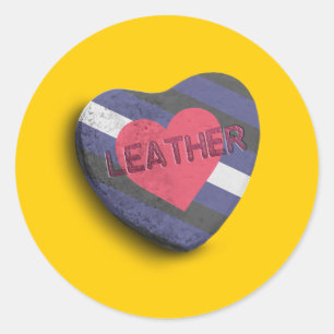 LEATHER PRIDE CANDY CLASSIC ROUND STICKER