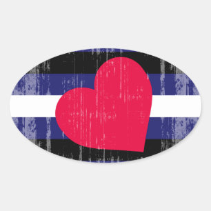 LEATHER PRIDE DISTRESSED DESIGN OVAL STICKER