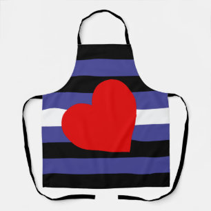 Leather Pride Flag and Heart Apron