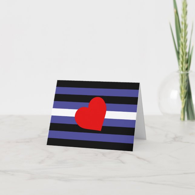 Leather Pride Flag and Heart Card (Front)