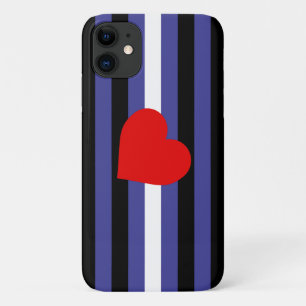 Leather Pride Flag and Heart Case-Mate iPhone Case