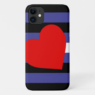 Leather Pride Flag and Heart Case-Mate iPhone Case