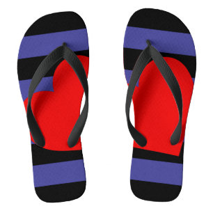 Leather Pride Flag and Heart Jandals