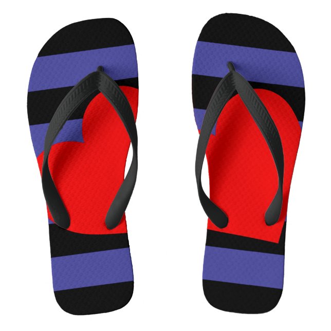 Leather Pride Flag and Heart Jandals (Footbed)