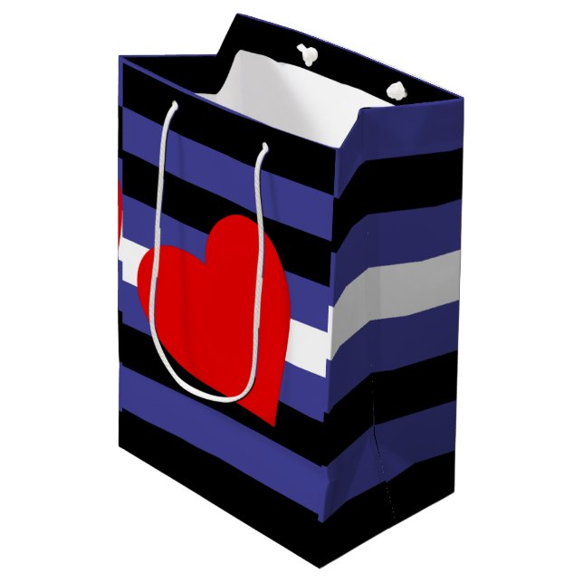 Leather Pride Flag and Heart Medium Gift Bag (Front Angled)